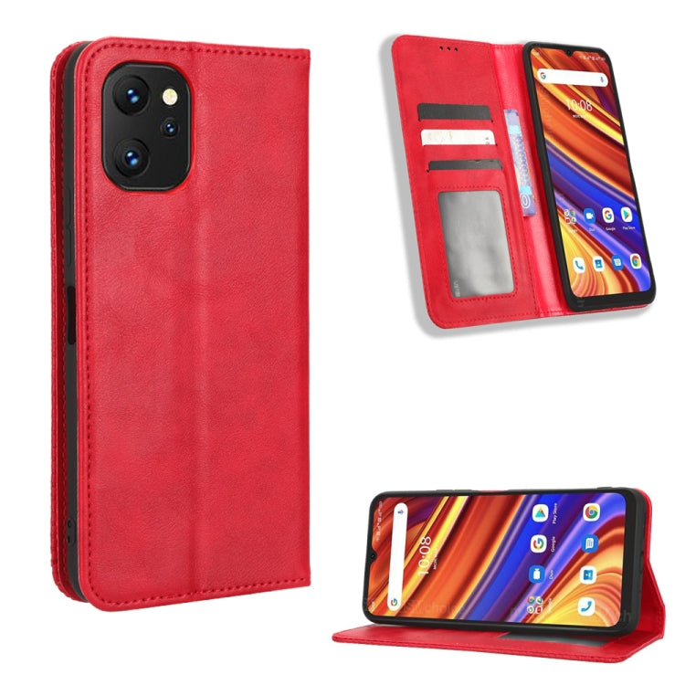 For UMIDIGI Power 7 Max Magnetic Buckle Retro Texture Leather Phone Case