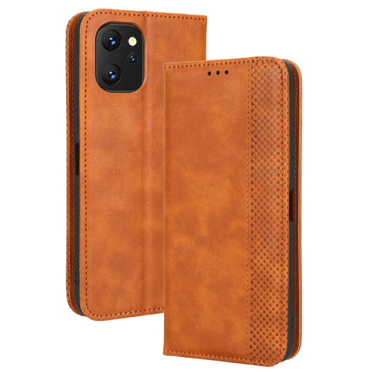 For UMIDIGI Power 7 Max Magnetic Buckle Retro Texture Leather Phone Case