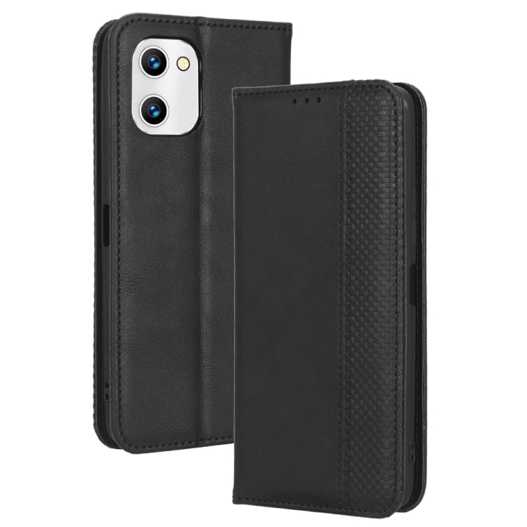 For UMIDIGI C1 Magnetic Buckle Retro Texture Leather Phone Case