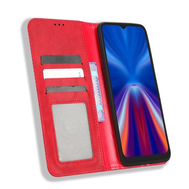 For UMIDIGI C1 Magnetic Buckle Retro Texture Leather Phone Case