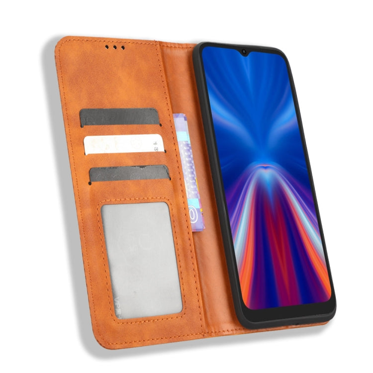 For UMIDIGI C1 Magnetic Buckle Retro Texture Leather Phone Case