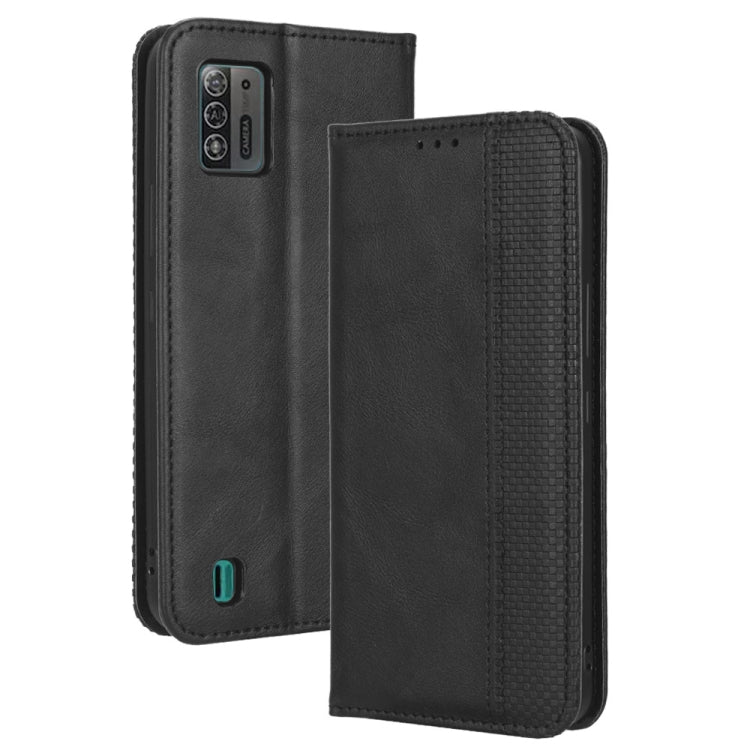 For ZTE Blade A52 Lite Magnetic Buckle Retro Texture Leather Phone Case