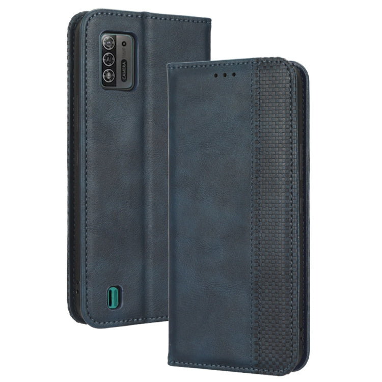 For ZTE Blade A52 Lite Magnetic Buckle Retro Texture Leather Phone Case