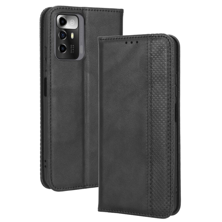 For ZTE Blade A72 5G Magnetic Buckle Retro Texture Leather Phone Case