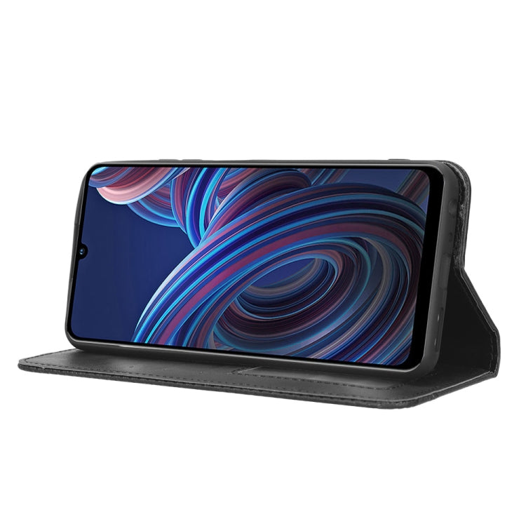 For ZTE Blade A72 5G Magnetic Buckle Retro Texture Leather Phone Case