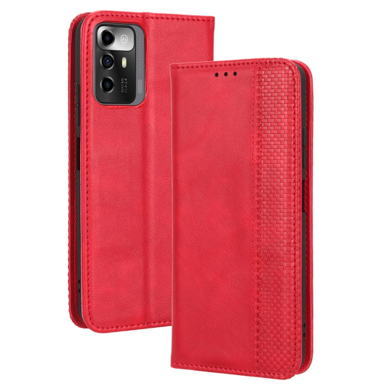 For ZTE Blade A72 5G Magnetic Buckle Retro Texture Leather Phone Case