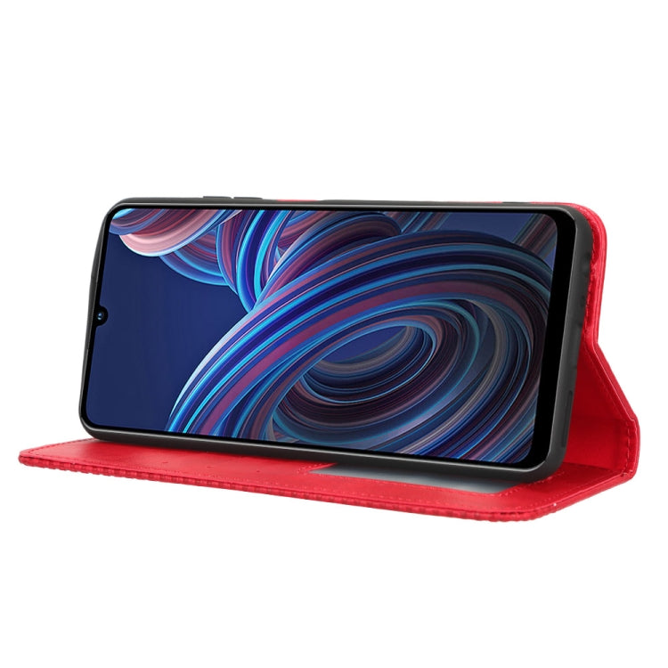 For ZTE Blade A72 5G Magnetic Buckle Retro Texture Leather Phone Case