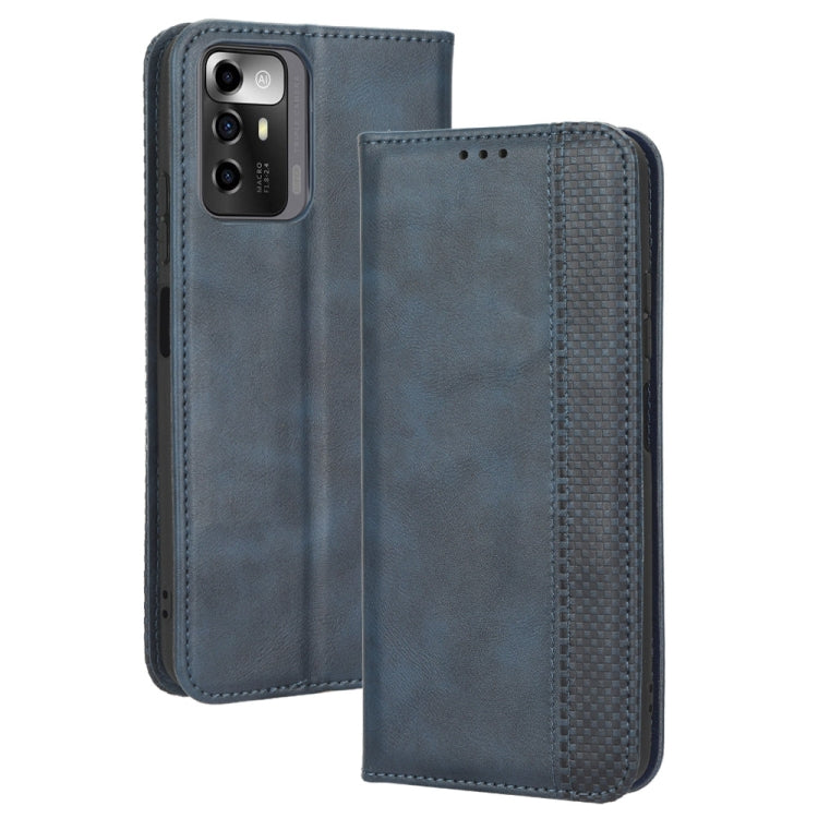 For ZTE Blade A72 5G Magnetic Buckle Retro Texture Leather Phone Case