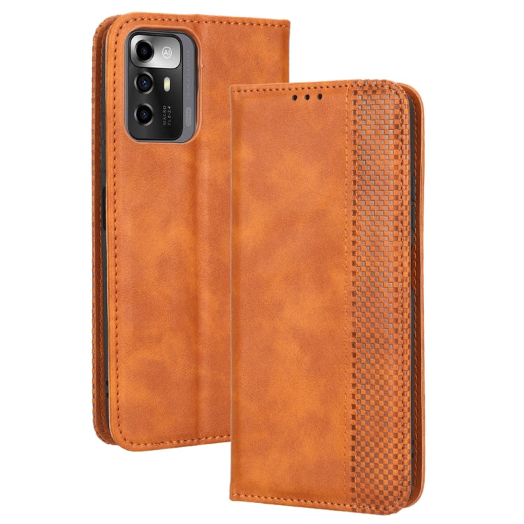 For ZTE Blade A72 5G Magnetic Buckle Retro Texture Leather Phone Case