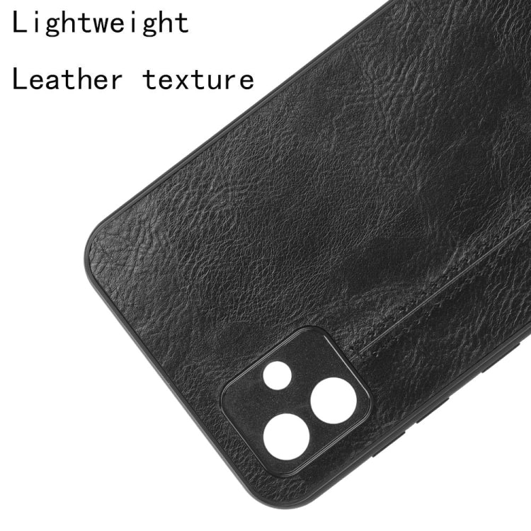 For Samsung Galaxy A04 4G Sewing Cow Pattern Skin PC + PU + TPU Phone Case