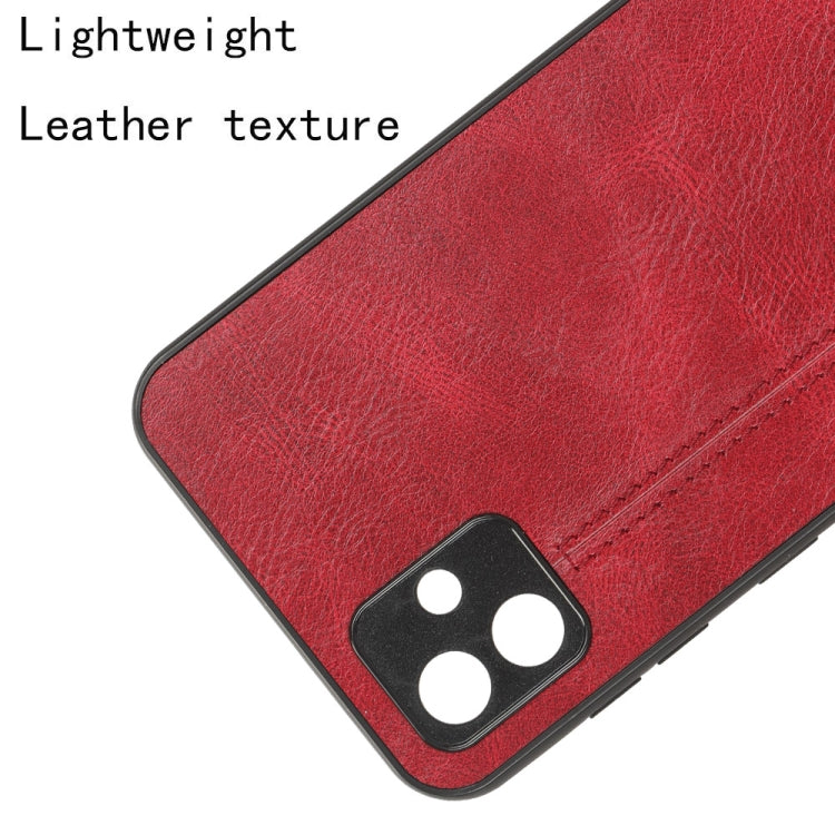 For Samsung Galaxy A04 4G Sewing Cow Pattern Skin PC + PU + TPU Phone Case
