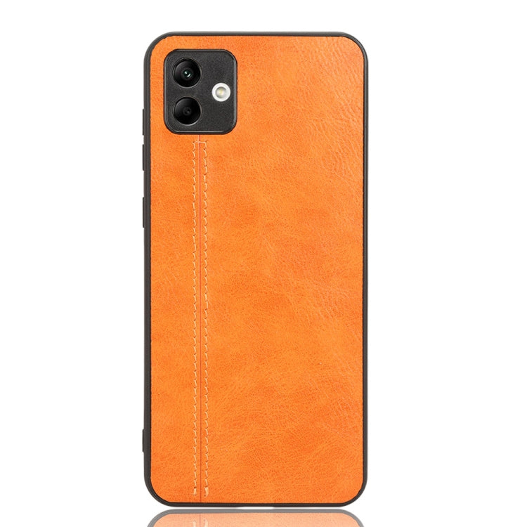 For Samsung Galaxy A04 4G Sewing Cow Pattern Skin PC + PU + TPU Phone Case