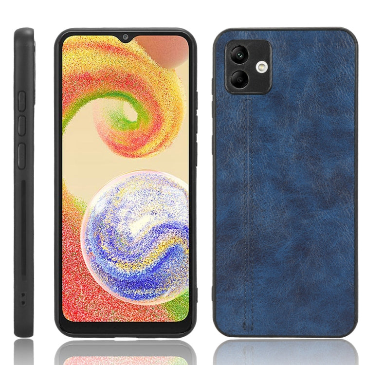 For Samsung Galaxy A04 4G Sewing Cow Pattern Skin PC + PU + TPU Phone Case