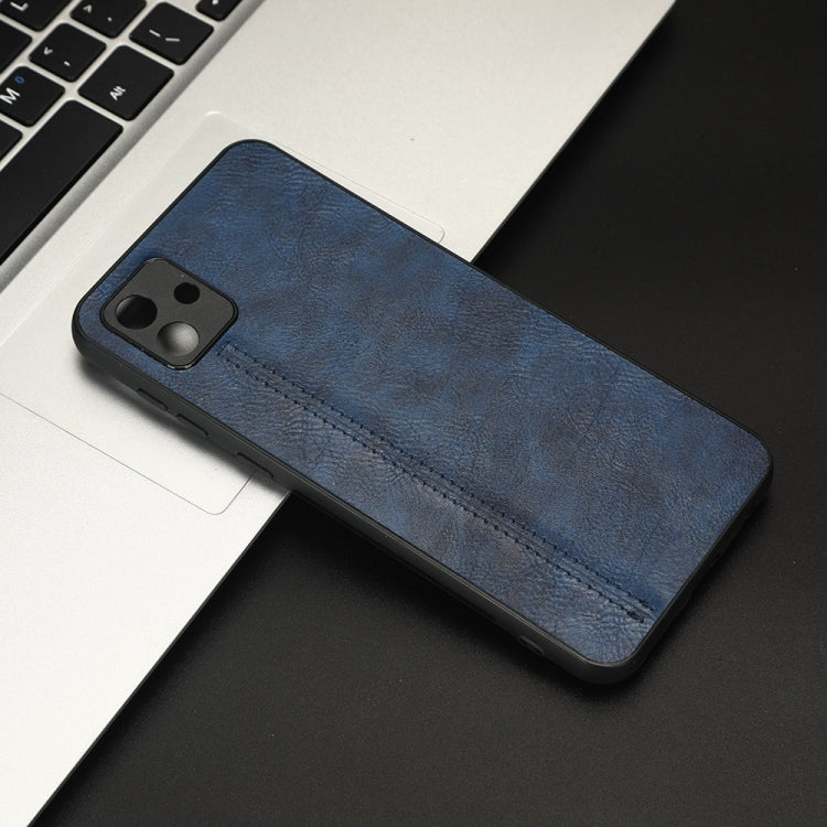 For Samsung Galaxy A04 4G Sewing Cow Pattern Skin PC + PU + TPU Phone Case