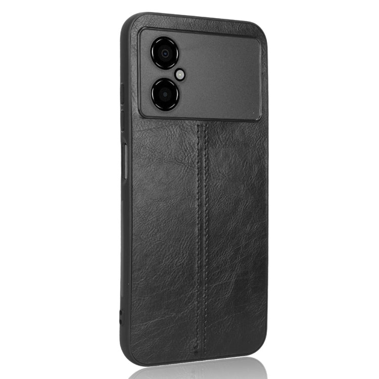 For Xiaomi Poco M4 5G Sewing Cow Pattern Skin PC + PU + TPU Phone Case