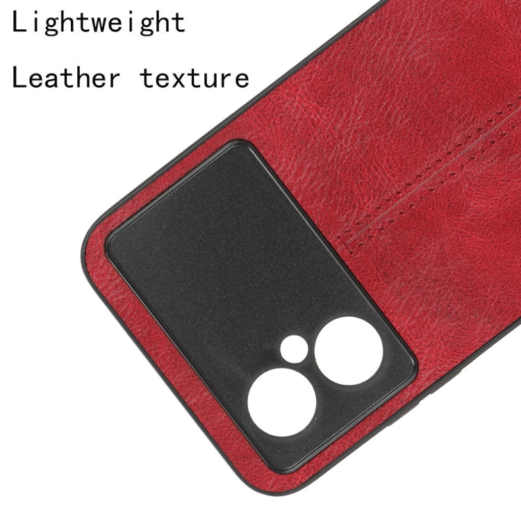 For Xiaomi Poco M4 5G Sewing Cow Pattern Skin PC + PU + TPU Phone Case