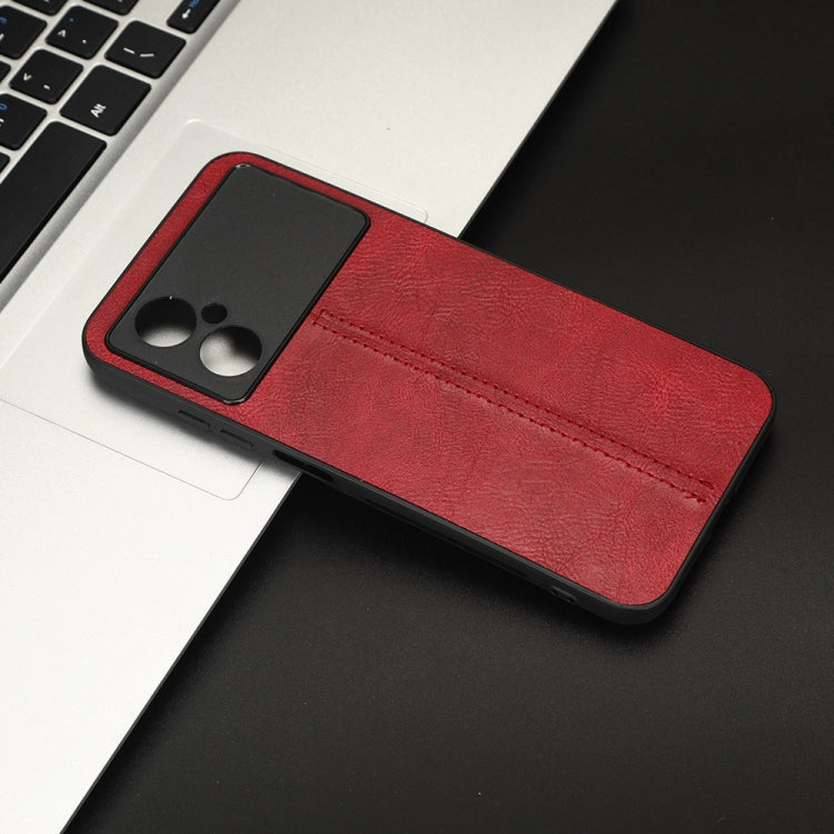 For Xiaomi Poco M4 5G Sewing Cow Pattern Skin PC + PU + TPU Phone Case