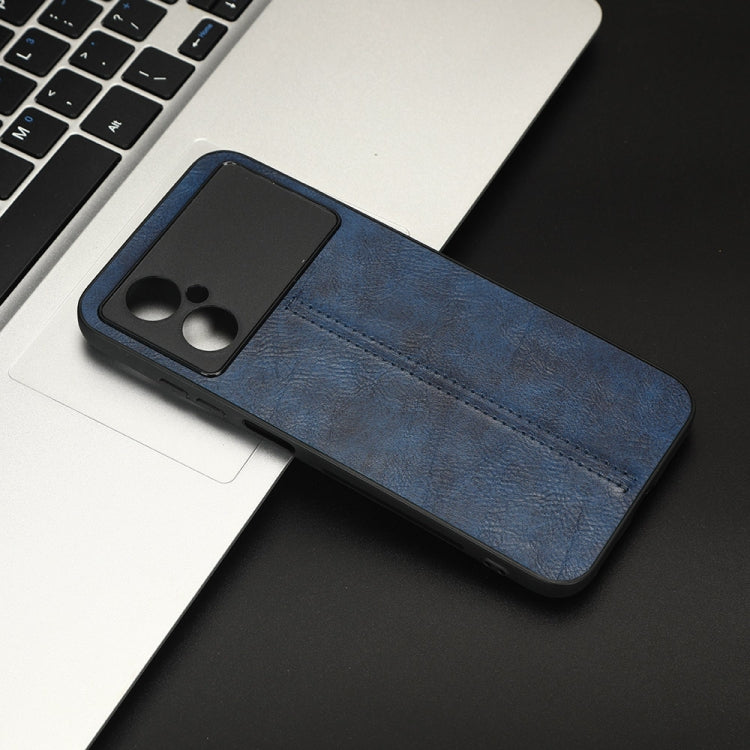 For Xiaomi Poco M4 5G Sewing Cow Pattern Skin PC + PU + TPU Phone Case