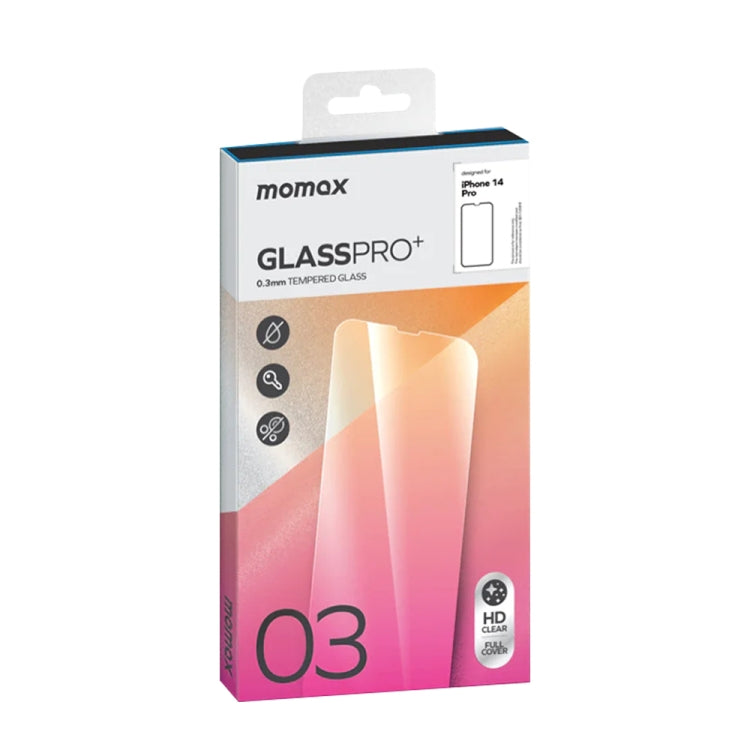 For iPhone 14 Pro MOMAX 0.3mm 2.5D Borderless Dustproof Tempered Glass Film