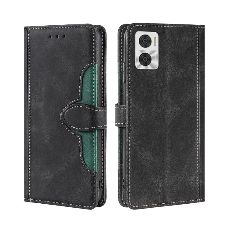 For Motorola Moto E22/E22i Skin Feel Magnetic Buckle Leather Phone Case