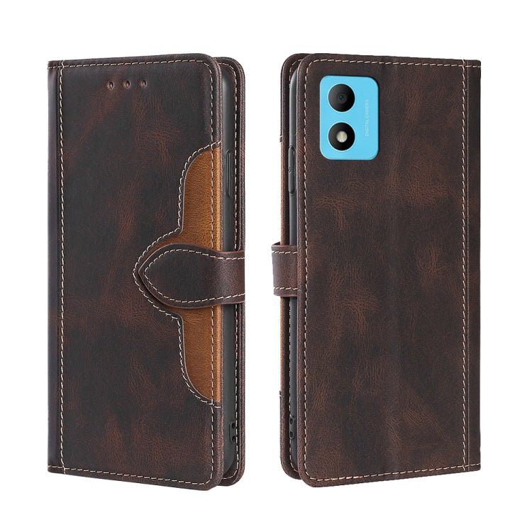For TCL 305i Skin Feel Magnetic Buckle Leather Phone Case