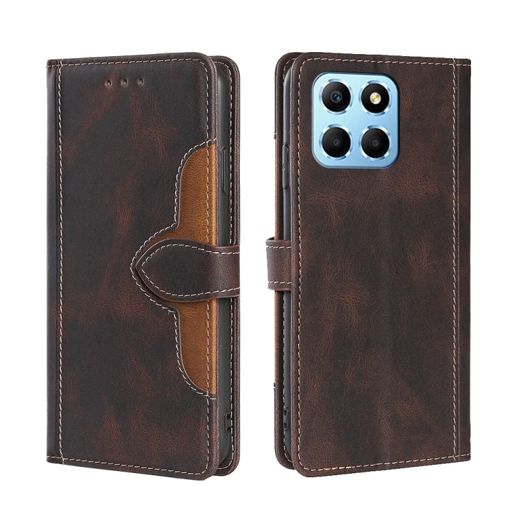 For Honor X8 5G/X6 Skin Feel Magnetic Buckle Leather Phone Case