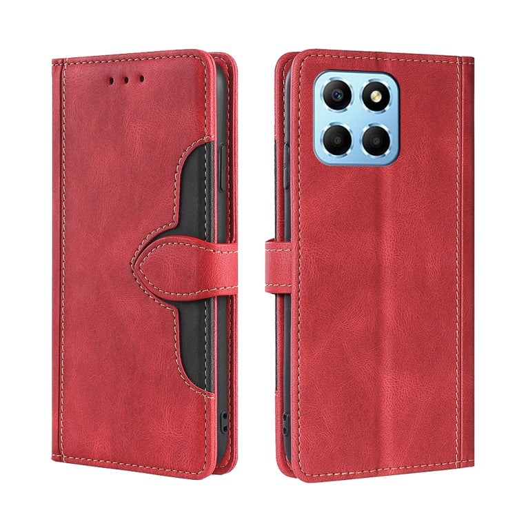 For Honor X8 5G/X6 Skin Feel Magnetic Buckle Leather Phone Case