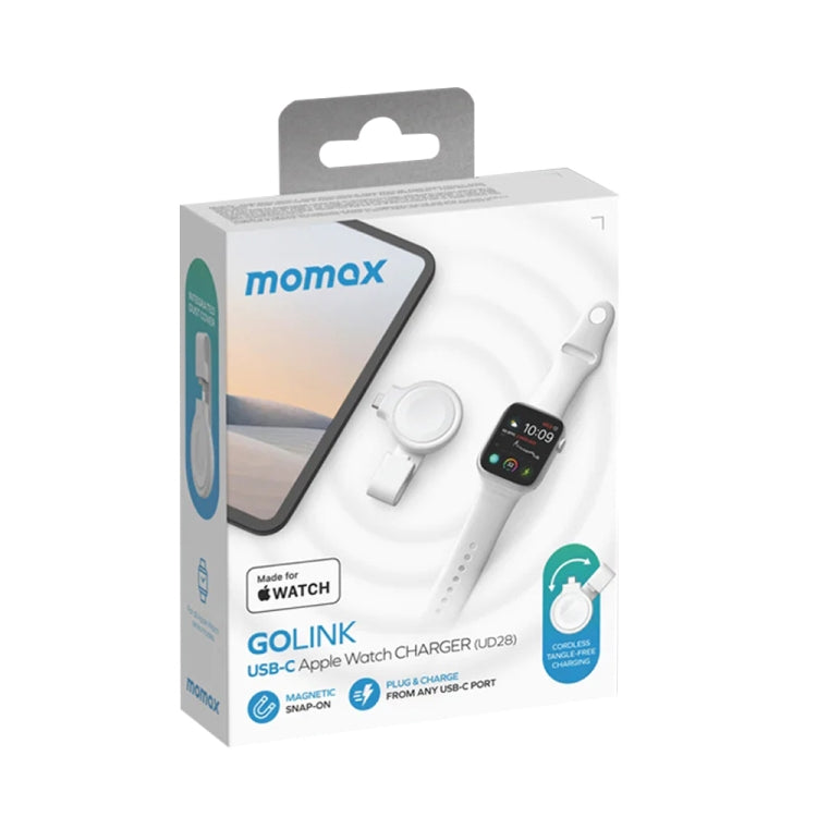 MOMAX GOLINK For Apple Watch USB-C / Type-C Magnetic Wireless Charger(White)