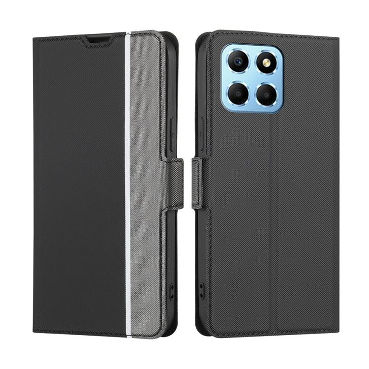 For Honor X8 5G/X6 Twill Texture Side Buckle Leather Phone Case