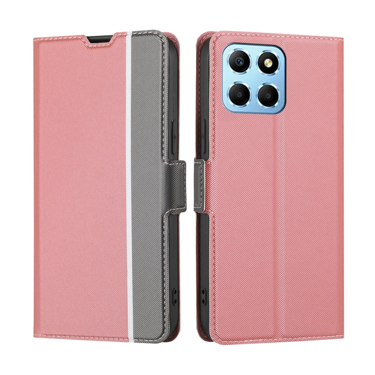 For Honor X8 5G/X6 Twill Texture Side Buckle Leather Phone Case