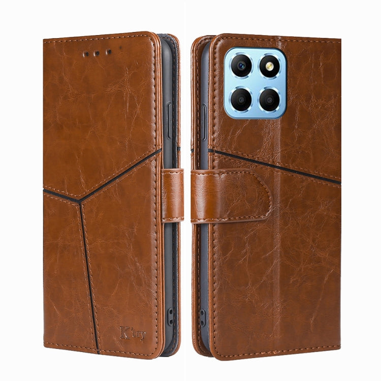 For Honor X8 5G/X6 Geometric Stitching Horizontal Flip Leather Phone Case