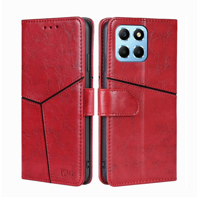 For Honor X8 5G/X6 Geometric Stitching Horizontal Flip Leather Phone Case