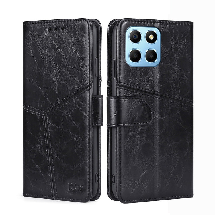 For Honor X8 5G/X6 Geometric Stitching Horizontal Flip Leather Phone Case
