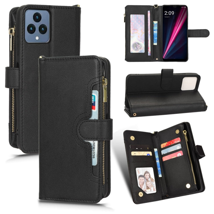 For T-Mobile Revvl 6 5G Litchi Texture Zipper Leather Phone Case