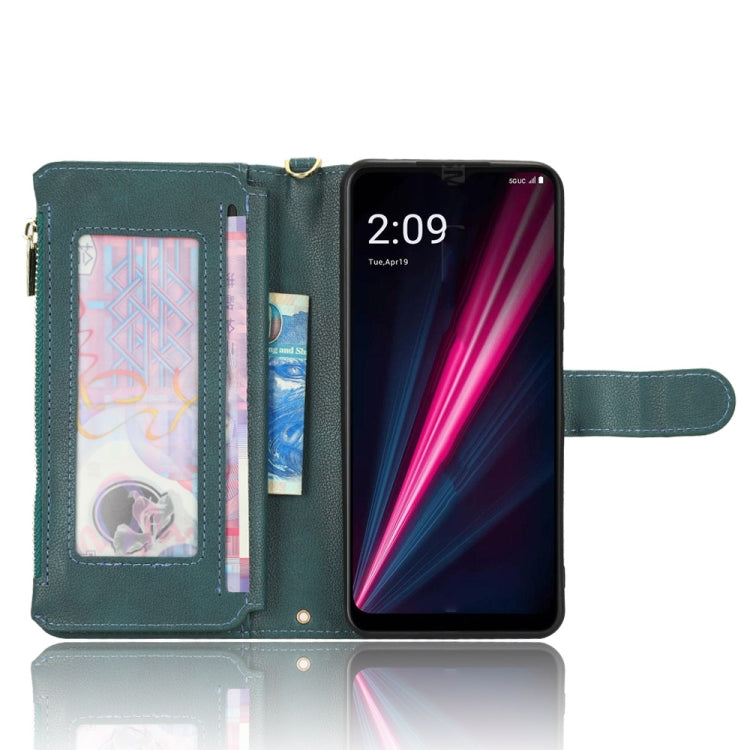 For T-Mobile Revvl 6 5G Litchi Texture Zipper Leather Phone Case