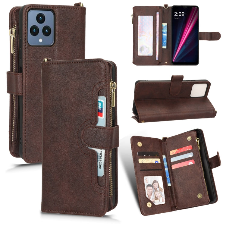 For T-Mobile Revvl 6 5G Litchi Texture Zipper Leather Phone Case