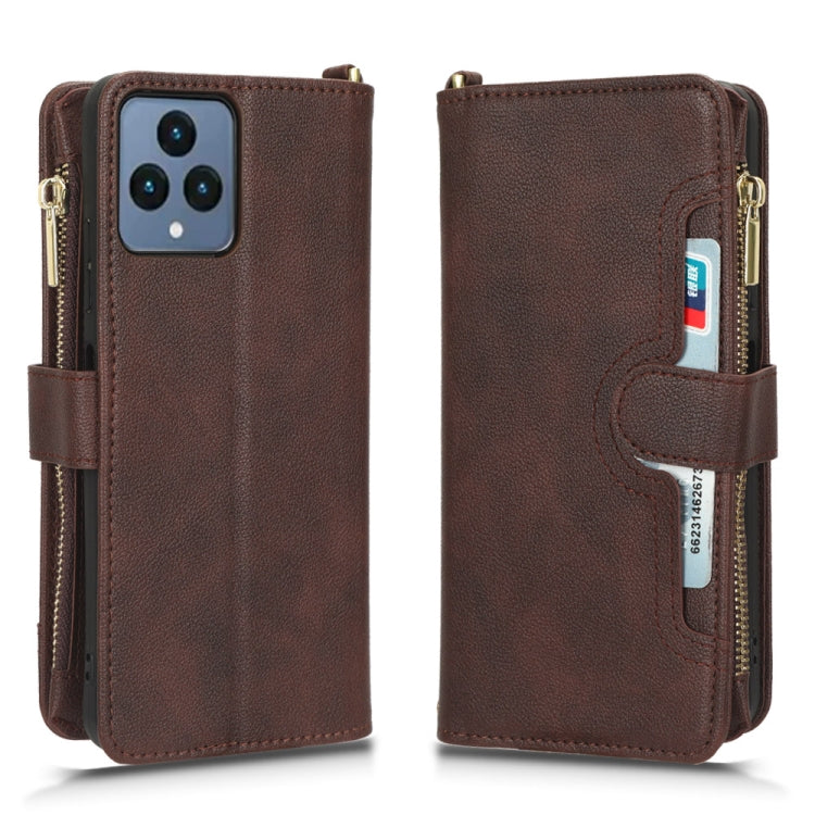 For T-Mobile Revvl 6 5G Litchi Texture Zipper Leather Phone Case