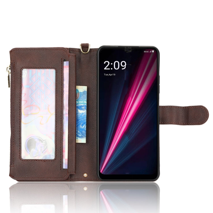 For T-Mobile Revvl 6 5G Litchi Texture Zipper Leather Phone Case