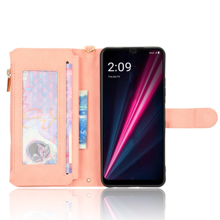 For T-Mobile Revvl 6 5G Litchi Texture Zipper Leather Phone Case