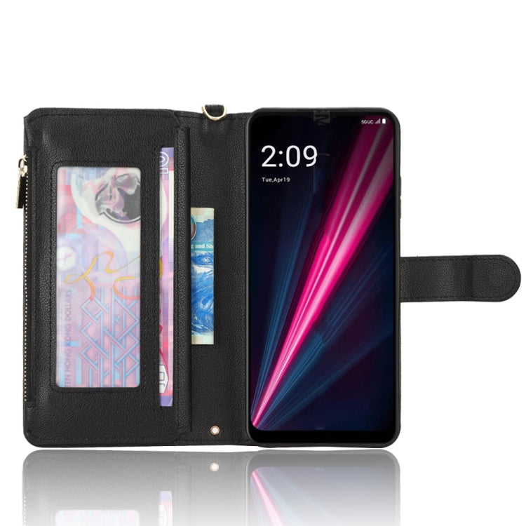 For T-Mobile REVVL 6 Pro 5G Litchi Texture Zipper Leather Phone Case