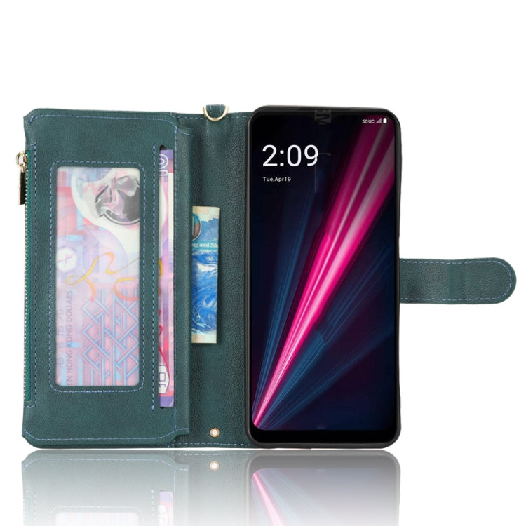 For T-Mobile REVVL 6 Pro 5G Litchi Texture Zipper Leather Phone Case