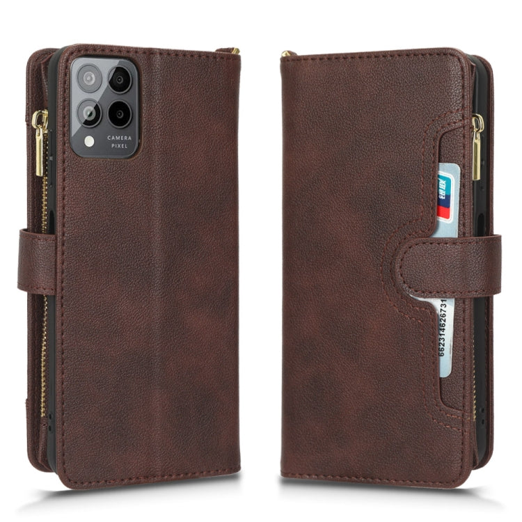 For T-Mobile REVVL 6 Pro 5G Litchi Texture Zipper Leather Phone Case
