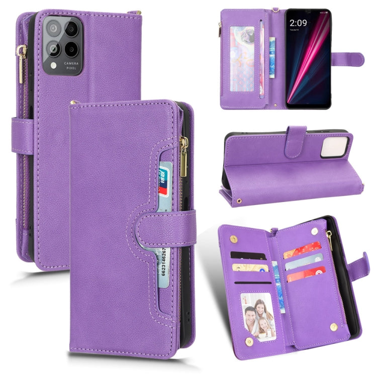 For T-Mobile REVVL 6 Pro 5G Litchi Texture Zipper Leather Phone Case