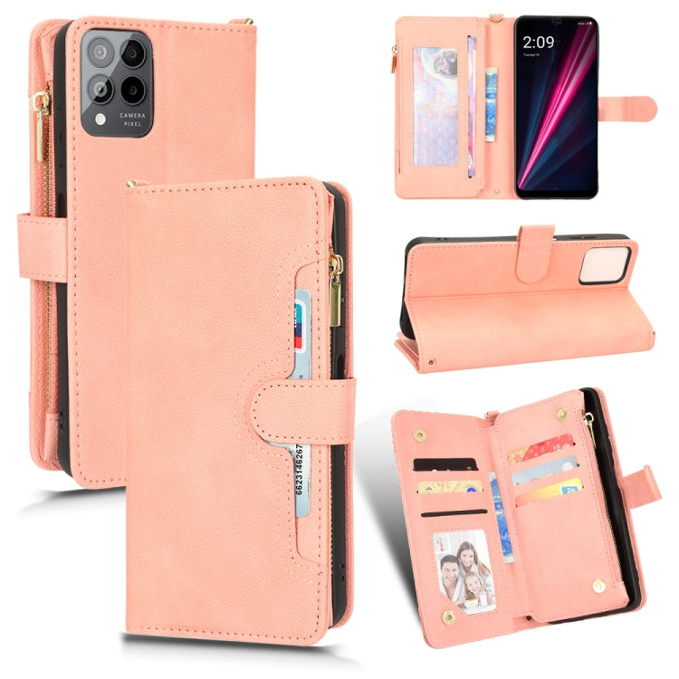 For T-Mobile REVVL 6 Pro 5G Litchi Texture Zipper Leather Phone Case