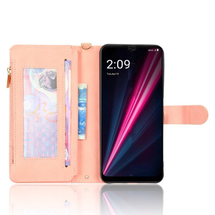 For T-Mobile REVVL 6 Pro 5G Litchi Texture Zipper Leather Phone Case