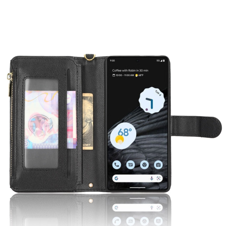 For Google Pixel 7 Pro 5G Litchi Texture Zipper Leather Phone Case