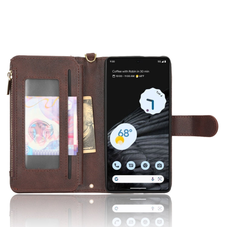 For Google Pixel 7 Pro 5G Litchi Texture Zipper Leather Phone Case