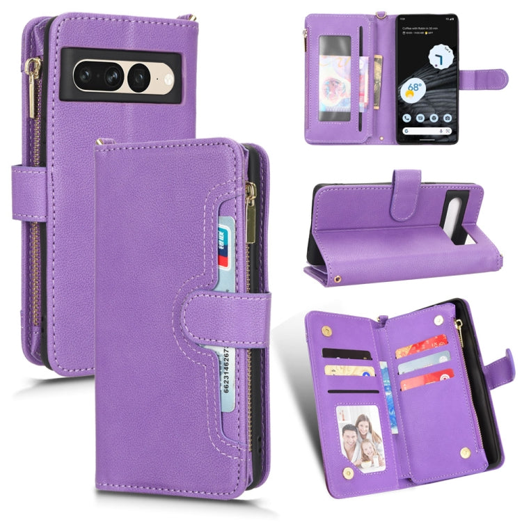 For Google Pixel 7 Pro 5G Litchi Texture Zipper Leather Phone Case