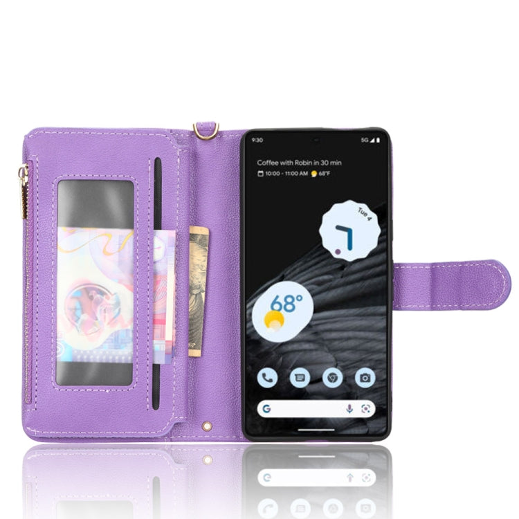 For Google Pixel 7 Pro 5G Litchi Texture Zipper Leather Phone Case