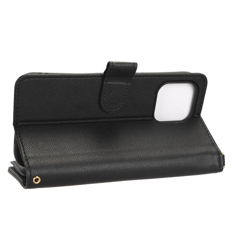 For iPhone 14 Plus Litchi Texture Zipper Leather Phone Case
